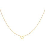 Minimalistic necklace open heart Gold Color Stainless Steel
