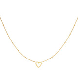 Minimalistic necklace open heart Gold Color Stainless Steel