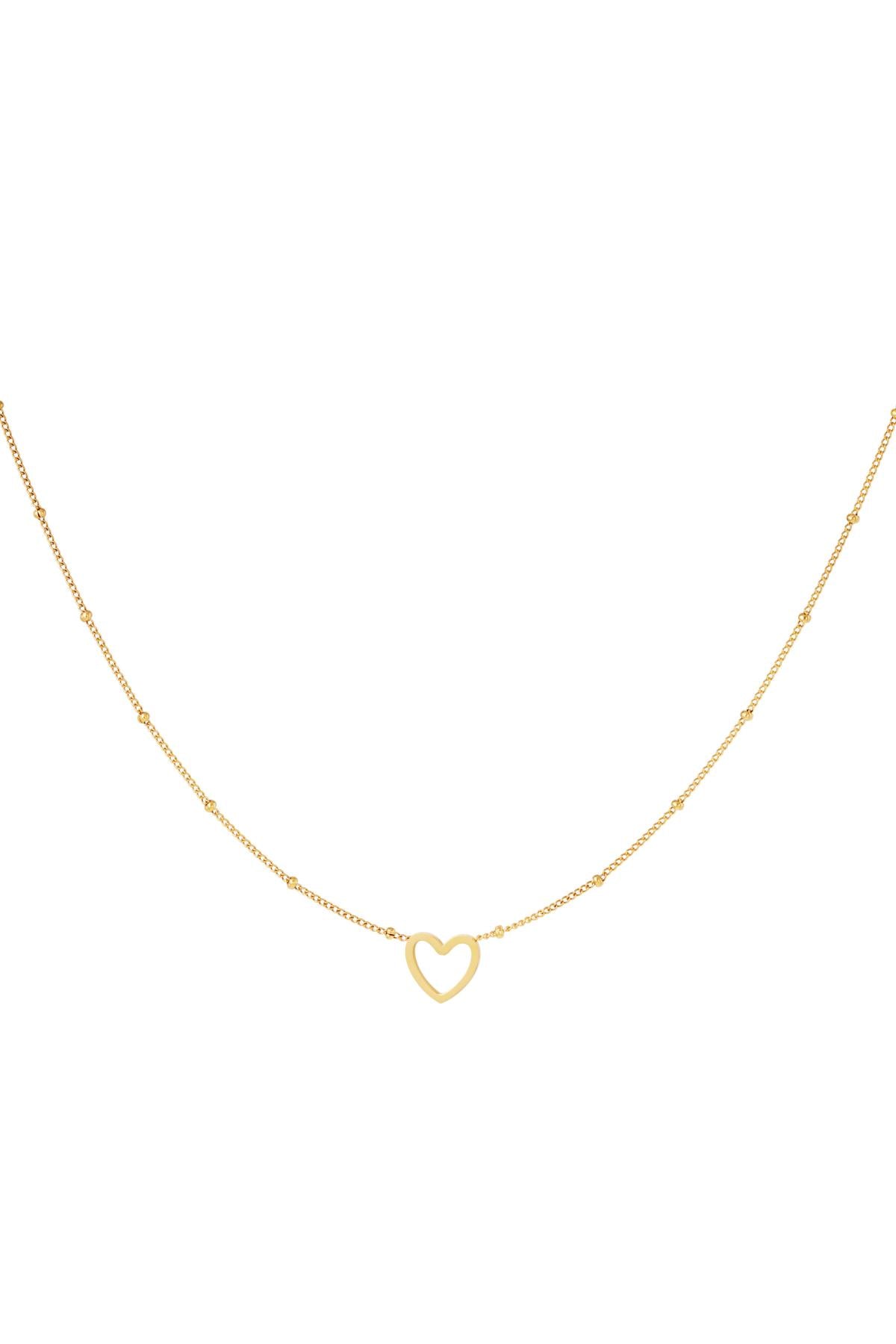 Minimalistic necklace open heart Gold Color Stainless Steel