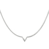 stainless steel necklace letter v 