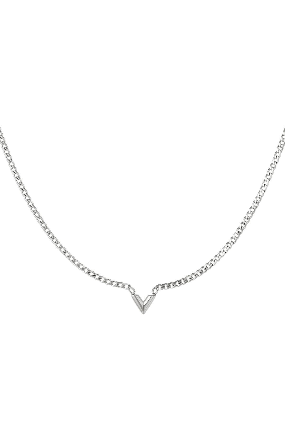 stainless steel necklace letter v 