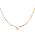 stainless steel necklace letter v 