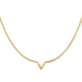 stainless steel necklace letter v 