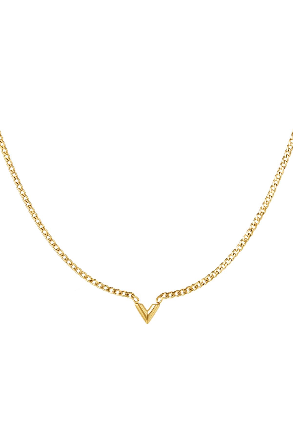 stainless steel necklace letter v 