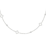Necklace open clovers Gold Color Stainless Steel