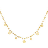 Necklace multiple smileys Gold Color Stainless Steel