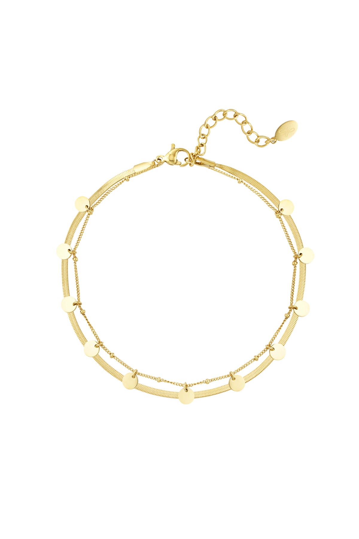 anklet double layer circles