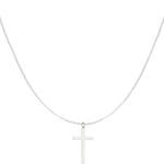 Necklace cross charm - Silver Color color