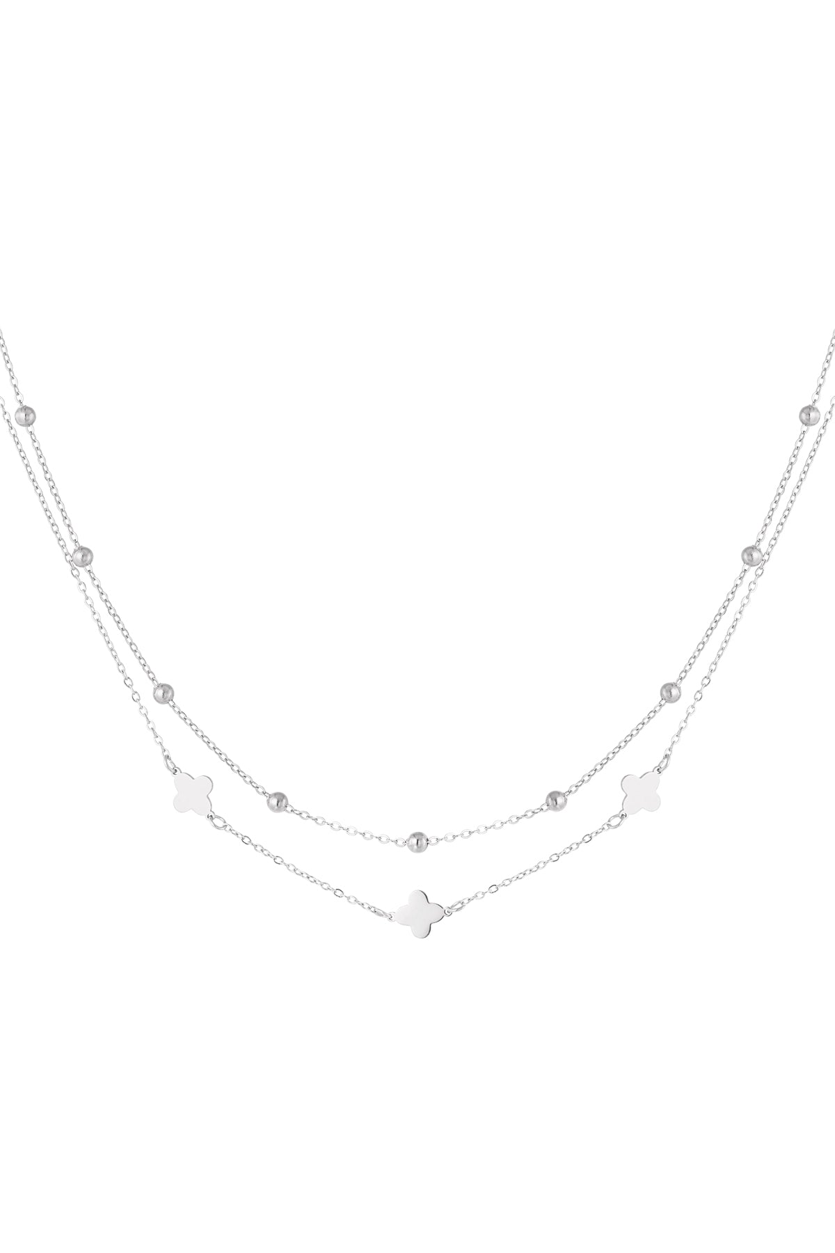 necklace double clover/balls