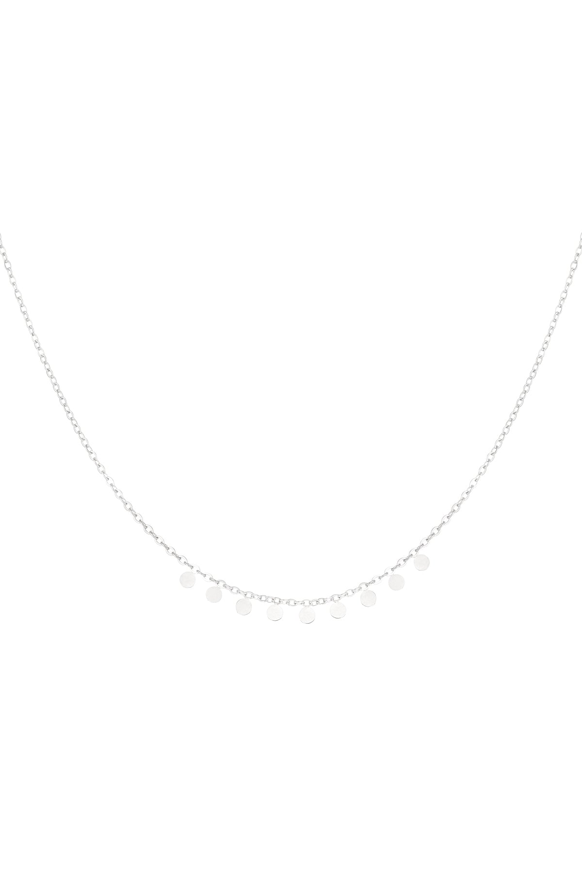 Simple necklace with round pendants - Silver Color color