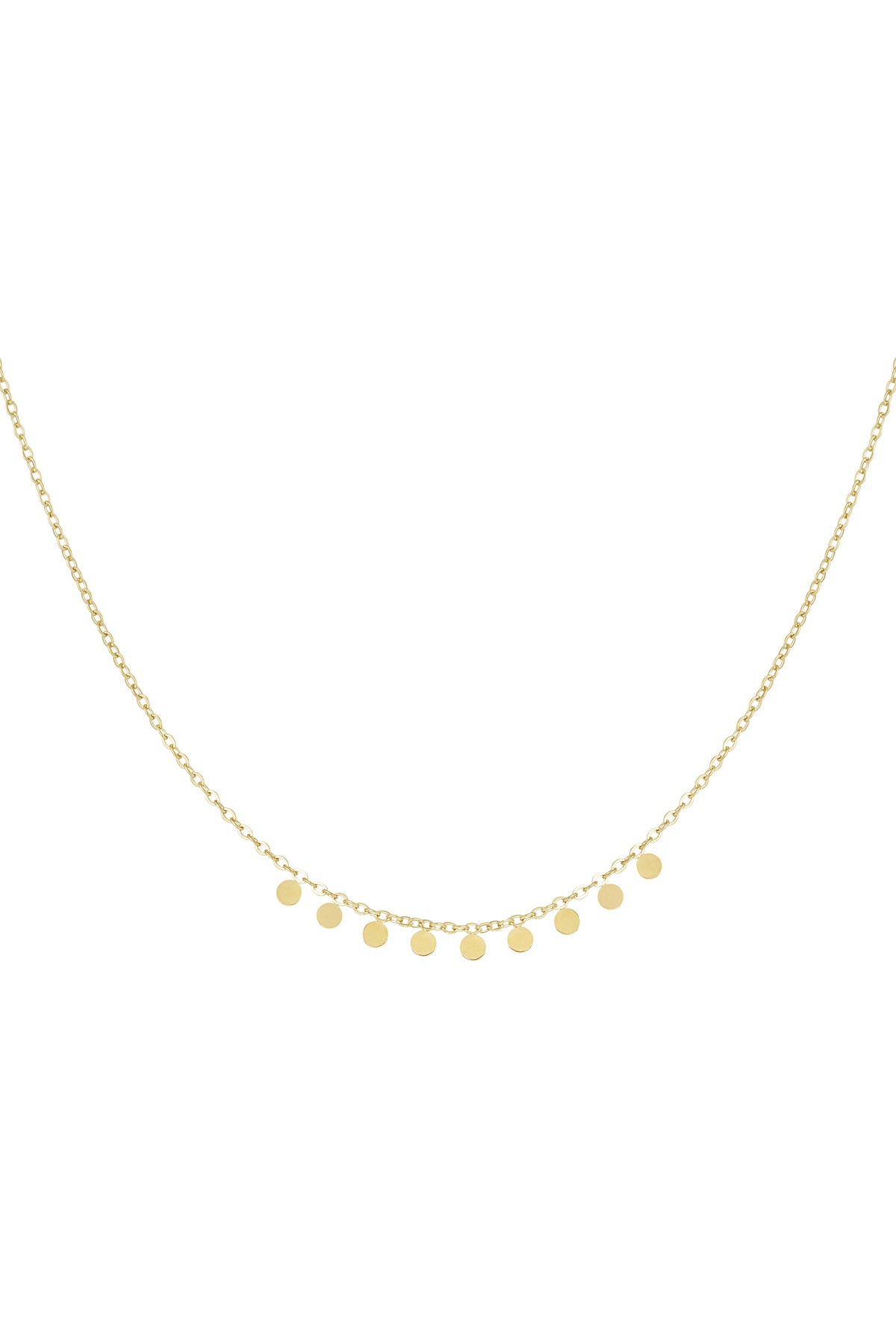 Simple necklace with round pendants - Silver Color color