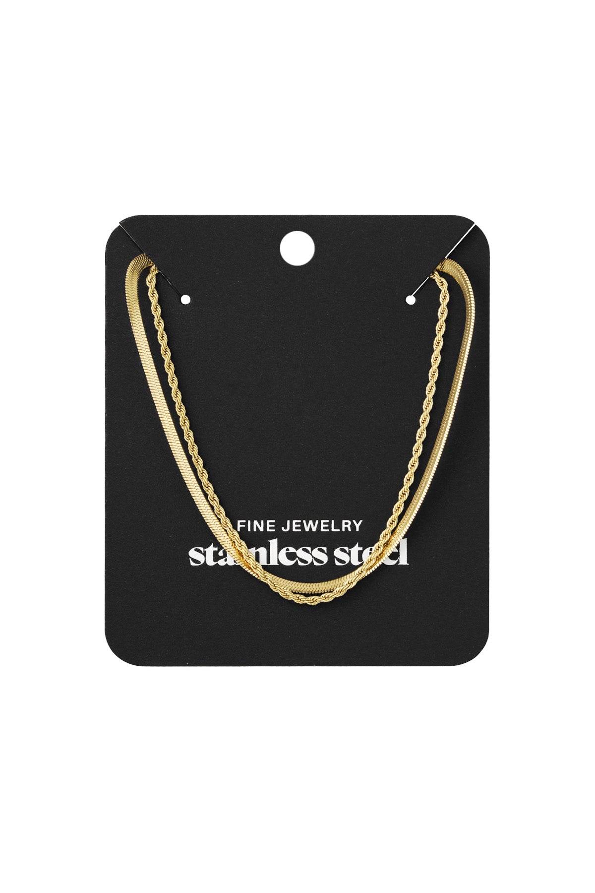 flat and chain double necklace