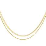 flat and chain double necklace
