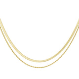 flat and chain double necklace