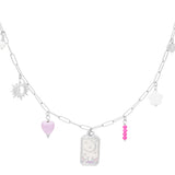 tiny moon charm necklace