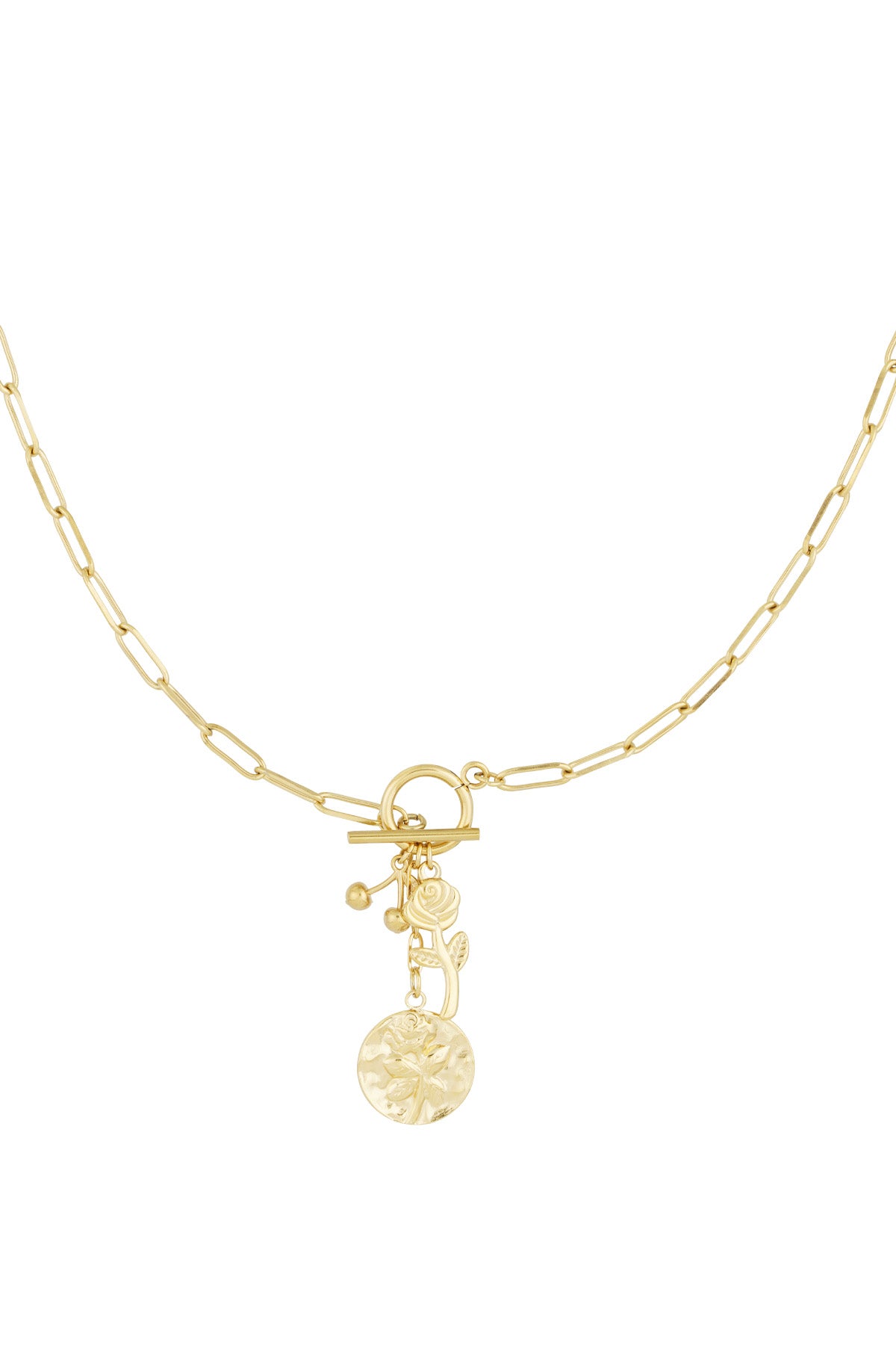 sleeping rose charm necklace