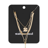 three-layer necklace clover and heart