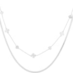 double necklace clover heart