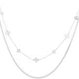 double necklace clover heart