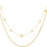 double necklace clover heart