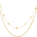 double necklace clover heart