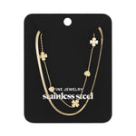 double necklace clover heart