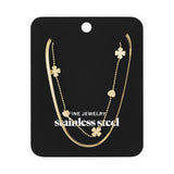 double necklace clover heart