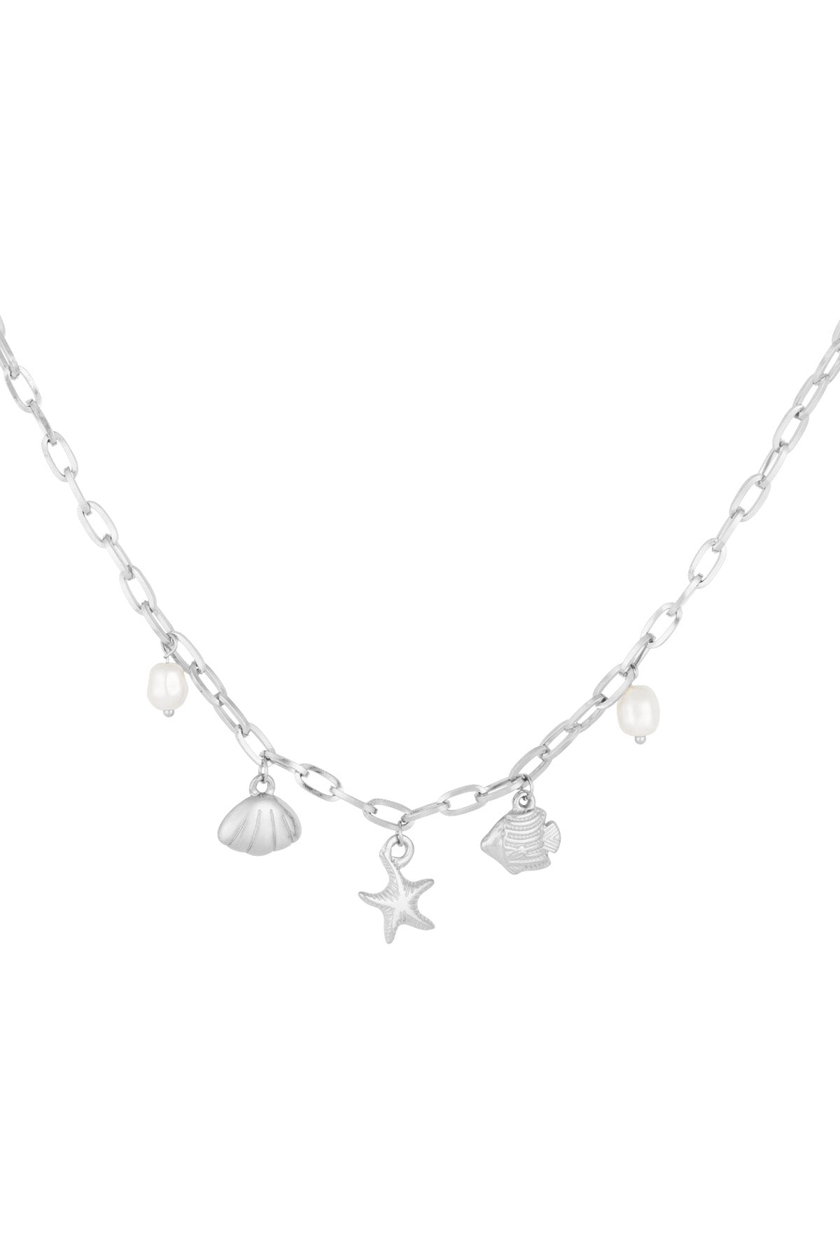 short necklace with beach charms