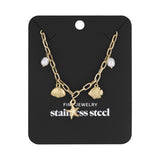 short necklace with beach charms