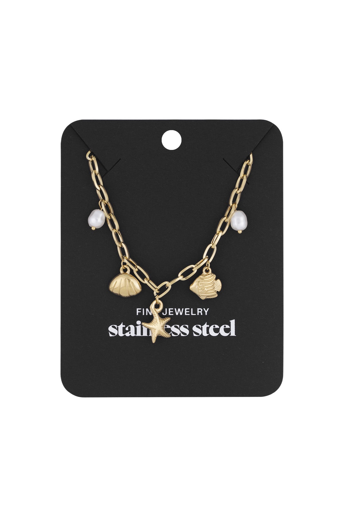 short necklace with beach charms