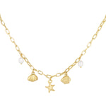 short necklace with beach charms