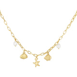 short necklace with beach charms