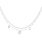 double necklace with heart charm