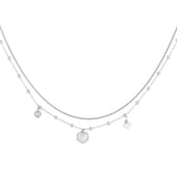 double necklace with heart charm