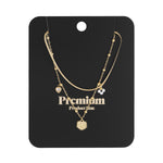 double necklace with heart charm