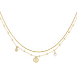 double necklace with heart charm
