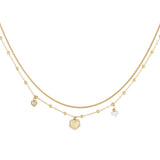 double necklace with heart charm