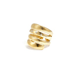 Layered ring with striped design