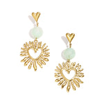 Heart earrings with statement bead
