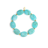 Beaded bracelet with oval and gold beads