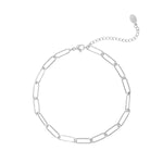 Anklet Plain Chain Silver Color Stainless Steel