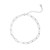 Anklet Plain Chain Silver Color Stainless Steel