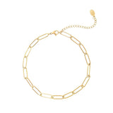 Anklet Plain Chain Silver Color Stainless Steel