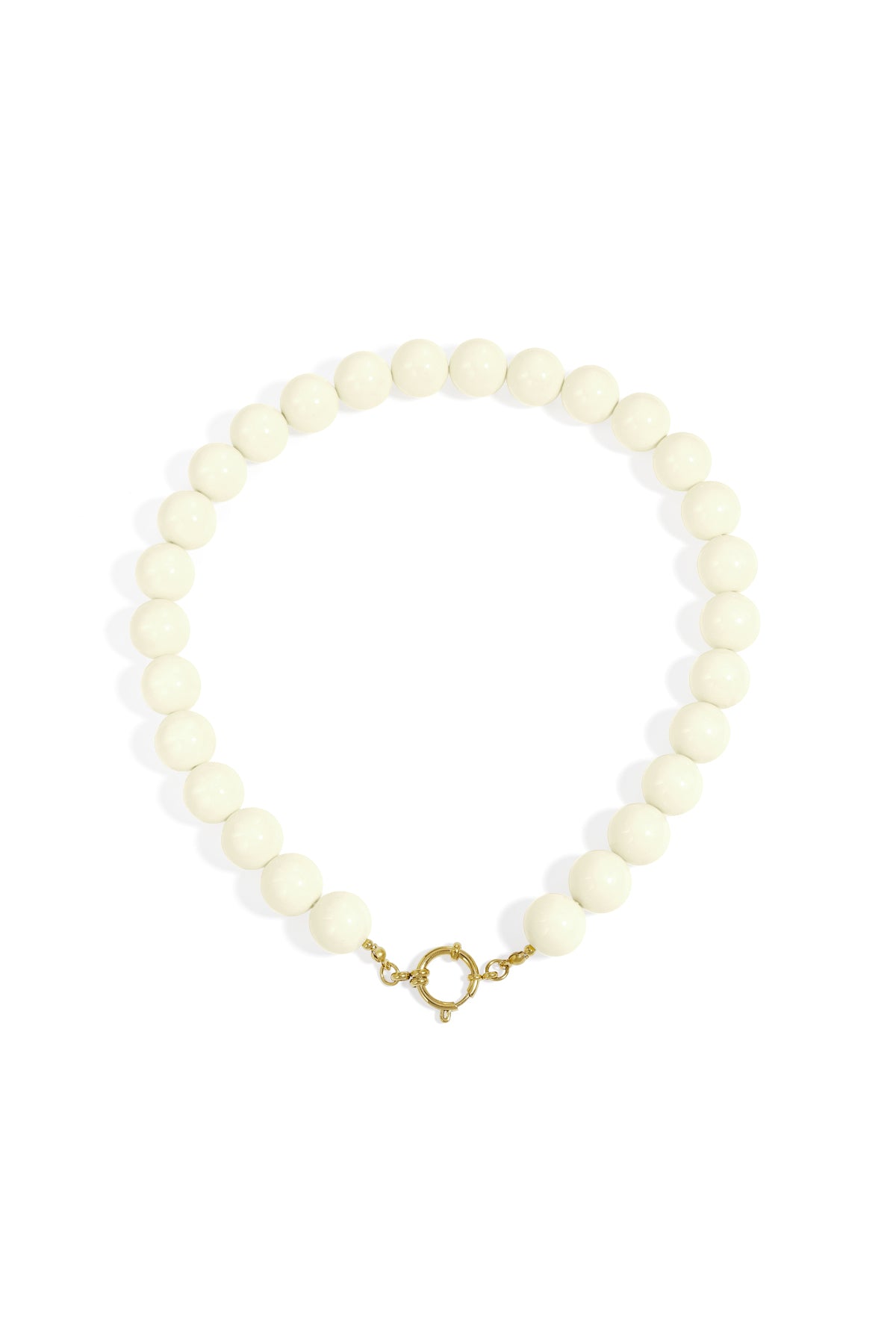Necklace with large beads and front closure-15mm
