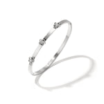 Bangle with floral detail and rhinestone