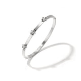 Bangle with floral detail and rhinestone