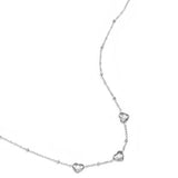 Necklace with beads and hearts with stone