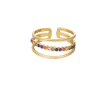 ring three layers with a row of stones