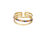 ring three layers with a row of stones