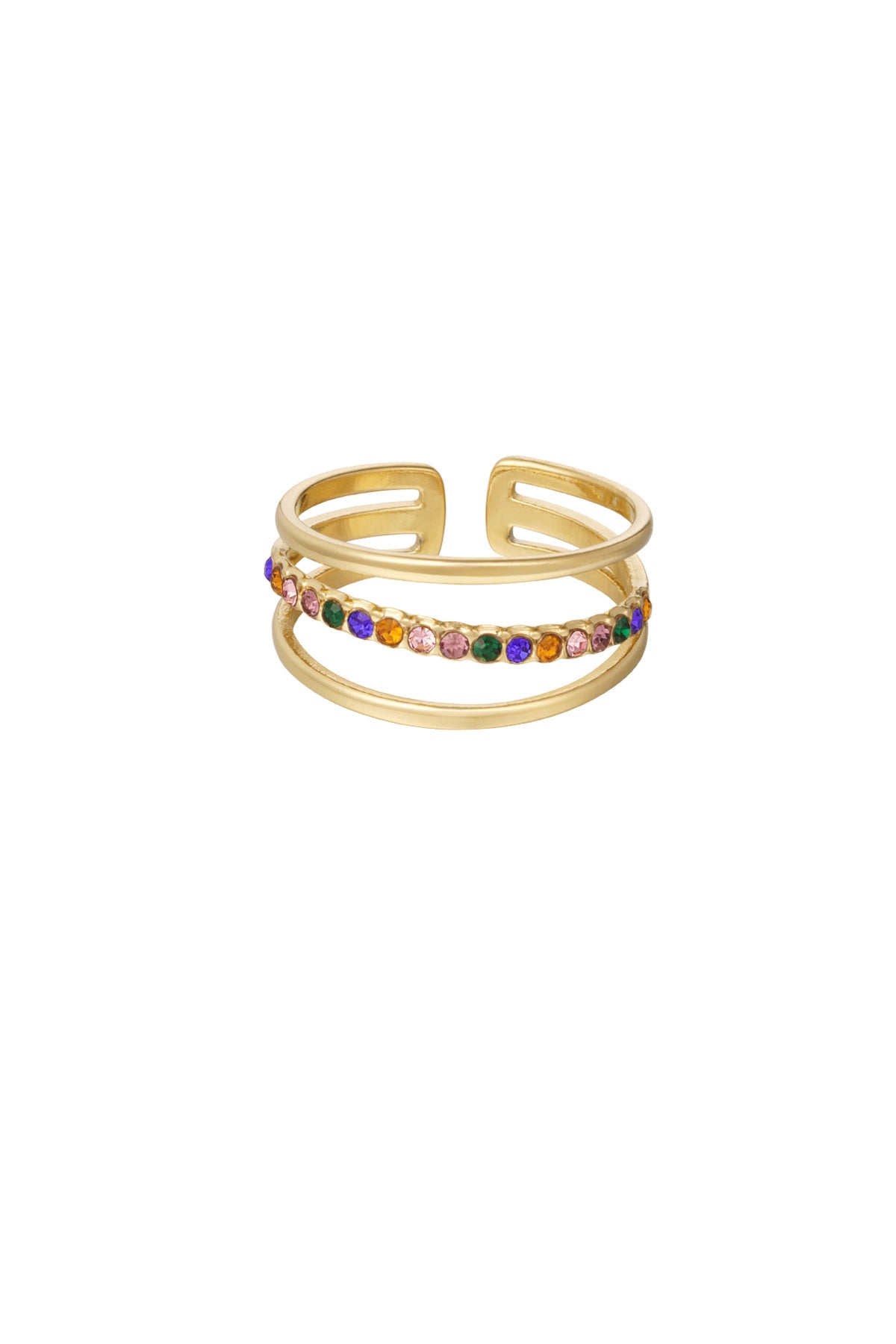 ring three layers with a row of stones
